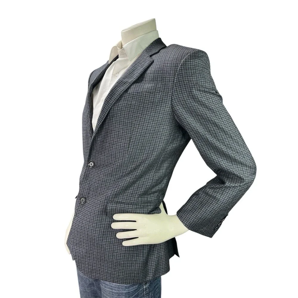 Hugo Boss Hutch3 Men 38R Blazer Wool Check Suit Jacket Coat
